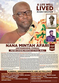 Funeral invitation of the father of the founder the SUBANPAONUADO FOUNDATION.