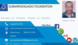 Membership card for Mr. Anim samuel