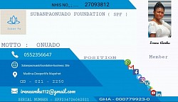 Memberhip card for Mrs. Irene Okyere